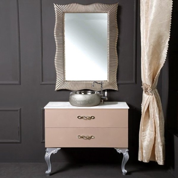 Мебель для ванной комнаты Armadi Art NeoArt 100 капучино с ручками Wave хром, с ножками