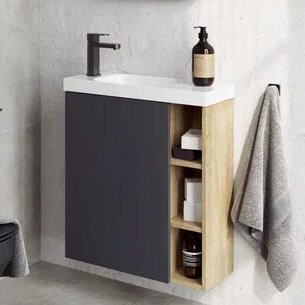 Тумба под раковину Aqwella Alba 60 L, подвесная, дуб давос