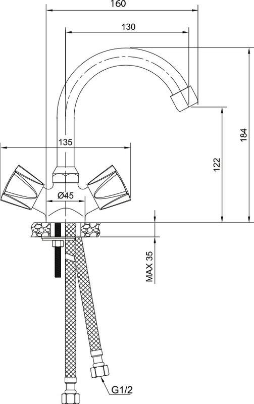 Смеситель для раковины Olive'S Сatalona 23110CT хром
