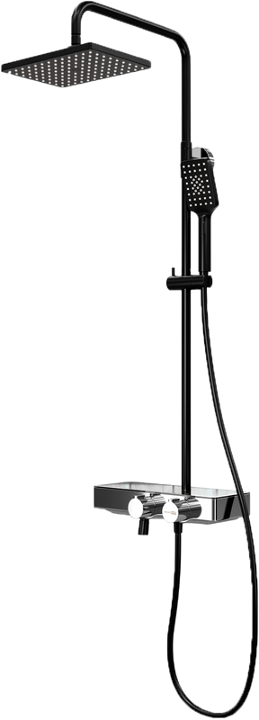 Душевая стойка Wasserkraft Thermo A11401 черная матовая