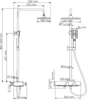 Душевая стойка Wasserkraft Thermo A11401 черная матовая