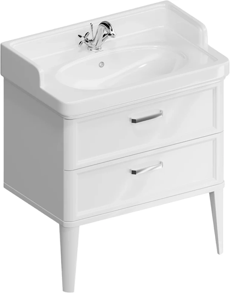 Тумба с раковиной KERAMA MARAZZI Pompei N 80 белая, с 2 ящиками