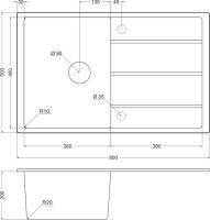 Мойка кухонная Emar Quartz EMQ-1800.Q Алмаз Мойка кухонная Emar Quartz EMQ-1800.Q Алмаз