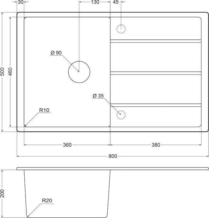Мойка кухонная Emar Quartz EMQ-1800.Q Алмаз