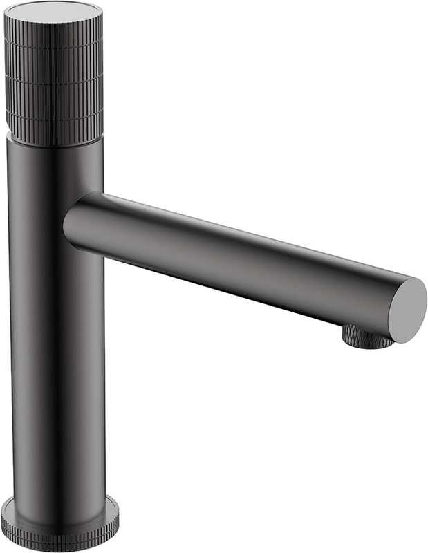 Смеситель для раковины Vincea Groove VBF-4G1GM вороненая сталь