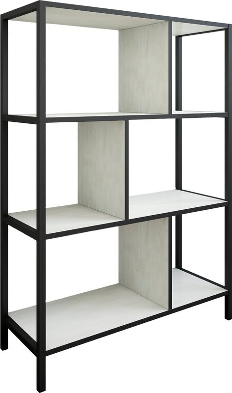 Шкаф Sanflor Лофт 80x112, северное дерево светлое, черный муар