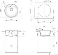 Мойка кухонная Ulgran U-601 -343 антрацит Мойка кухонная Ulgran U-601 -343 антрацит