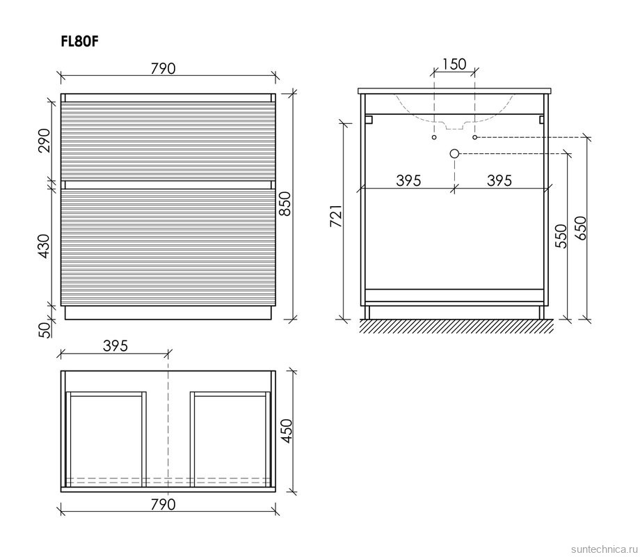 Тумба с раковиной Sancos Folk Floor 80 напольная, капучино, раковина CN7012MC