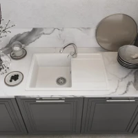 Мойка кухонная Domaci Палермо PR-735-001 белая Мойка кухонная Domaci Палермо PR-735-001 белая