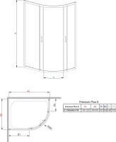 Душевой уголок Radaway Premium Plus E 120x90x170 прозрачное стекло
