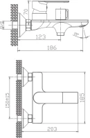 Смеситель для ванны с душем Haiba HB60505-8 Смеситель для ванны с душем Haiba HB60505-8