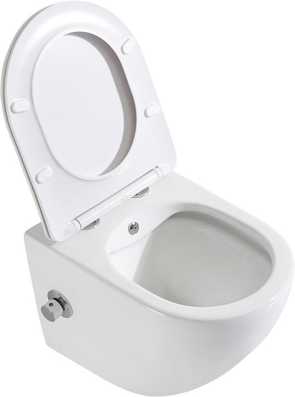Комплект Унитаз подвесной BelBagno Uno BB3105CHR-BS/SC с микролифтом, со смесителем и функцией биде + Крепления Geberit Duofix 111.815.00.1 к стене + Звукоизоляция + Инсталляция UP 320 111.300.00.5 + Кнопка Sigma 01 115.770.11.5 белая