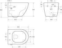 Комплект Унитаз подвесной BelBagno Uno BB3105CHR-BS/SC с микролифтом, со смесителем и функцией биде + Крепления Geberit Duofix 111.815.00.1 к стене + Звукоизоляция + Инсталляция UP 320 111.300.00.5 + Кнопка Sigma 01 115.770.11.5 белая