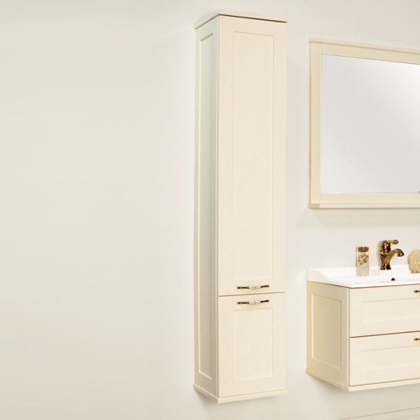 Шкаф пенал для ванной AQUATON Леон универсальный, дуб бежевый