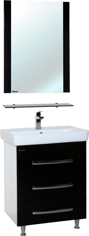 Мебель для ванной комнаты Bellezza Рокко 60 черная напольная 3 ящика