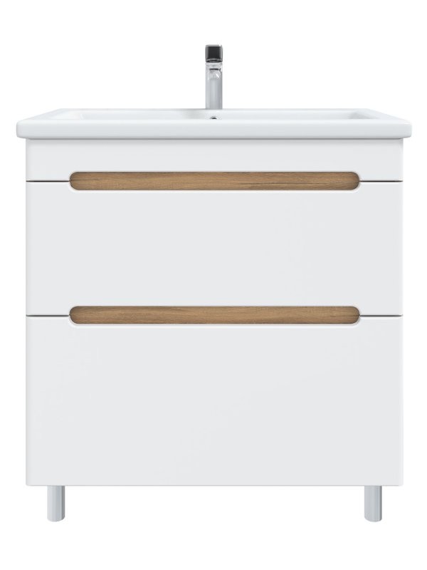 Тумба под раковину без столешницы SanStar Diva 70 напольная белая, дуб вотан