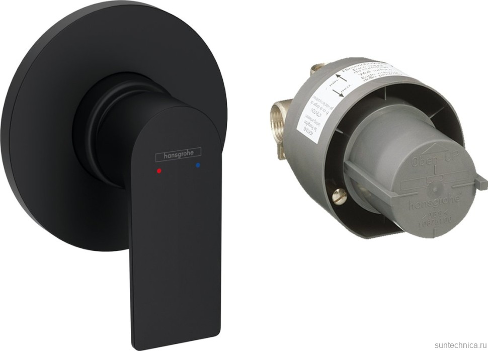 Встраиваемый смеситель для душа и ванны Hansgrohe Rebris E 72658670 С ВНУТРЕННЕЙ ЧАСТЬЮ, черный матовый