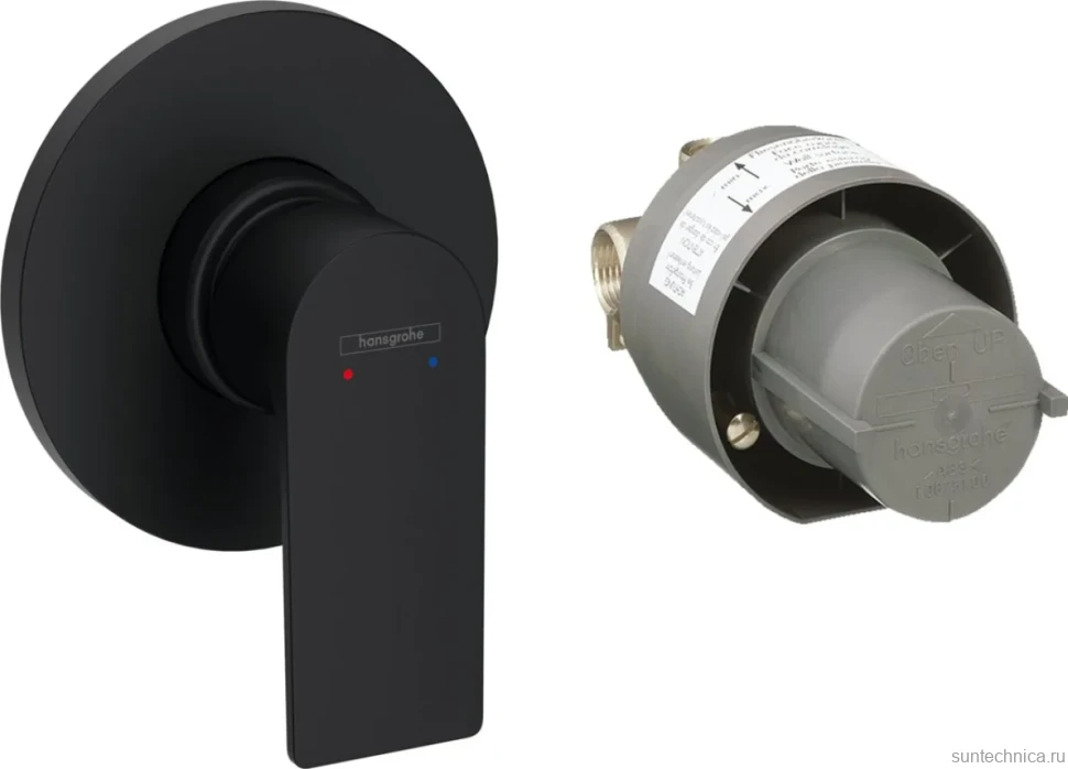 Встраиваемый смеситель для душа и ванны Hansgrohe Rebris E 72658670 С ВНУТРЕННЕЙ ЧАСТЬЮ, черный матовый