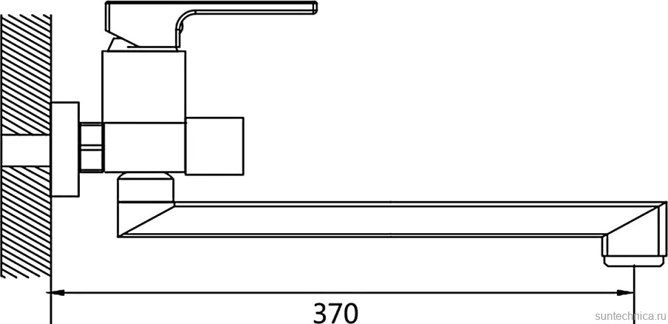 Смеситель с длинным изливом для ванны Shevanik S9622H черный