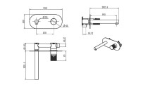 Смеситель для раковины Boheme Stick 125-GM.3 С ВНУТРЕННЕЙ ЧАСТЬЮ, gun metal linea