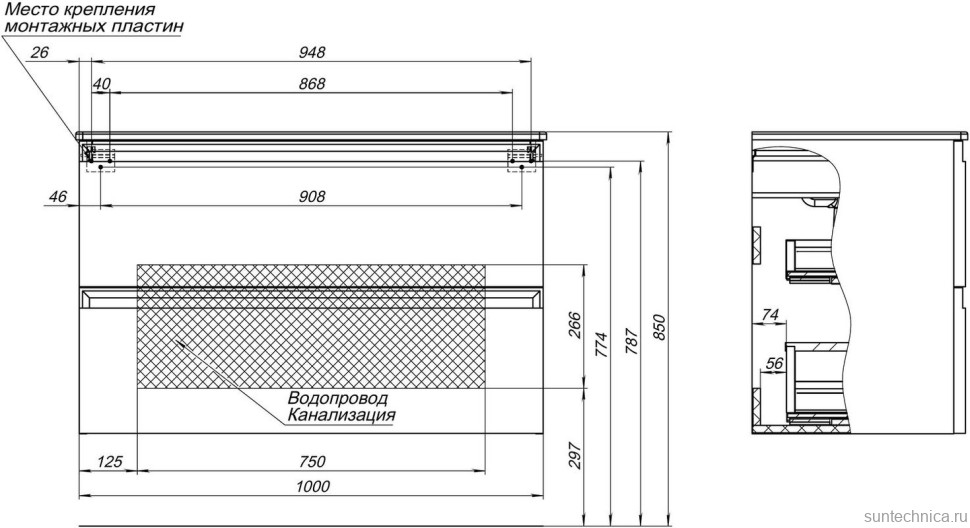 Тумба под раковину без столешницы Allen Brau Eclipse 2.0 100 матовый белый