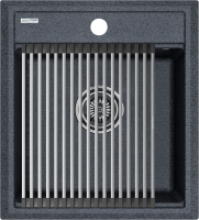 Комплект Мойка Paulmark Stepia + Step PM114651-DG+R375-BS графит + Измельчитель Bone Crusher BC 610-AS