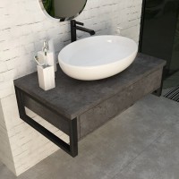Тумба под раковину 1MarKa Grunge Loft 80 бетон темно-серый