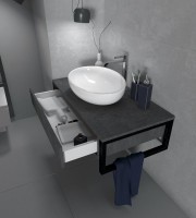 Тумба под раковину 1MarKa Grunge Loft 80 бетон темно-серый