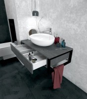 Тумба под раковину 1MarKa Grunge Loft 80 бетон темно-серый