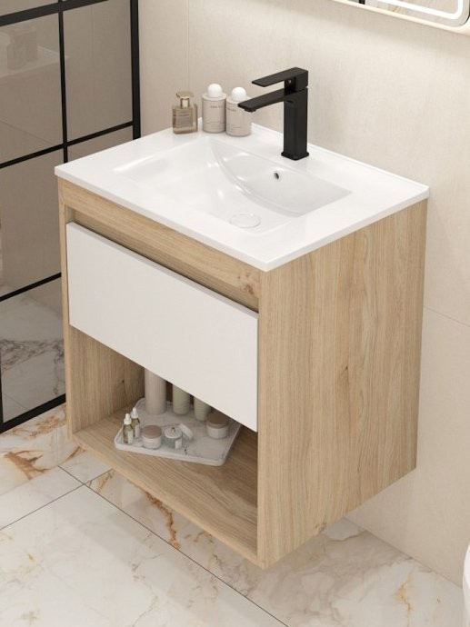 Тумба с раковиной Teymi Vitra 60 дуб, белая