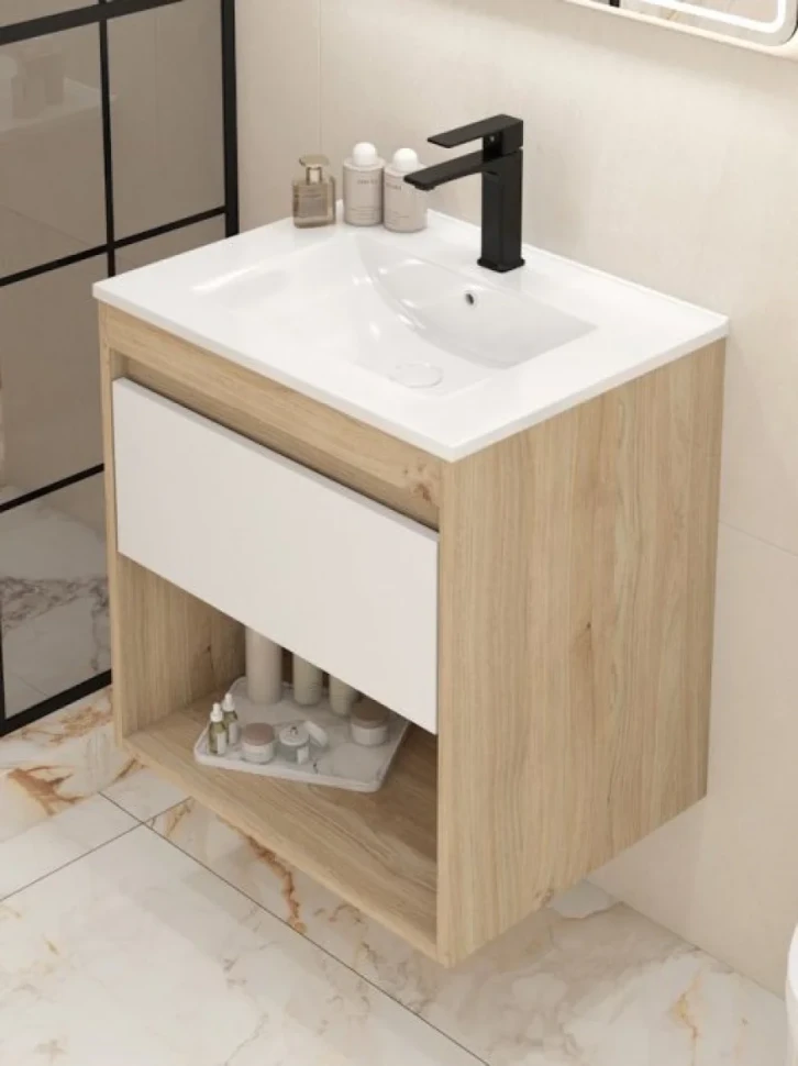 Тумба с раковиной Teymi Vitra 60 дуб, белая