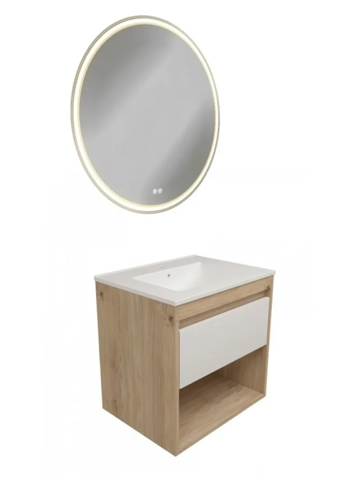 Тумба с раковиной Teymi Vitra 60 дуб, белая