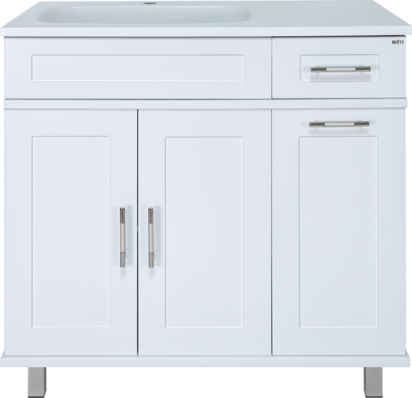 Тумба с раковиной Misty Купер 90 L с бельевой корзиной