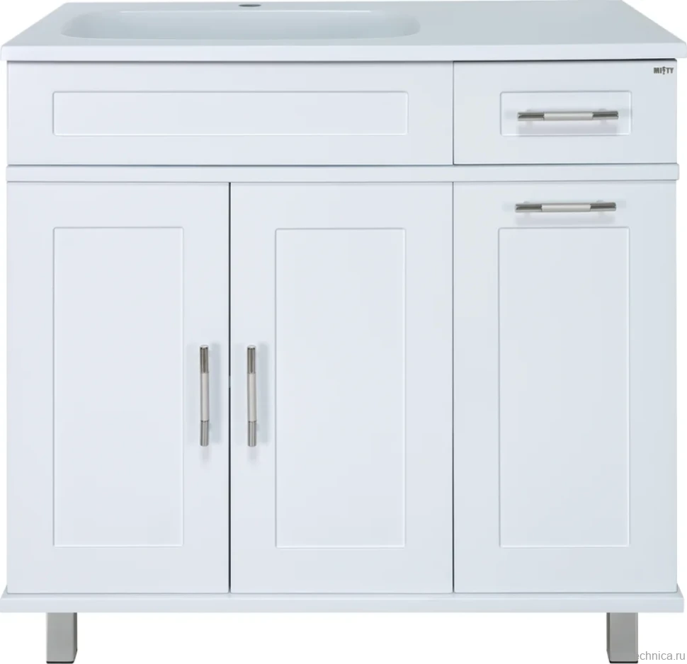 Тумба с раковиной Misty Купер 90 L с бельевой корзиной