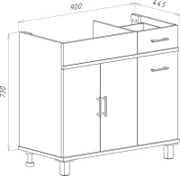 Тумба с раковиной Misty Купер 90 L с бельевой корзиной Тумба с раковиной Misty Купер 90 L с бельевой корзиной