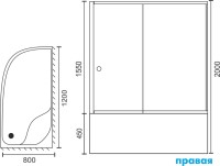 Душевой уголок Royal Bath BK RB 8120BK-T-R