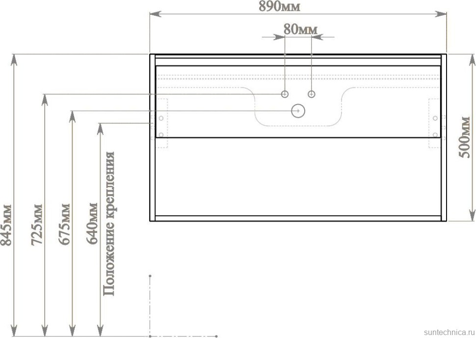 Тумба с раковиной Sanvit Контур 90 белая глянцевая