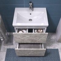 Тумба с раковиной Vigo Geometry 60 напольная, бетон, раковина Como 60