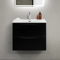 Тумба с раковиной BelBagno Marino-cer-mini 60 подвесная, nero lucido