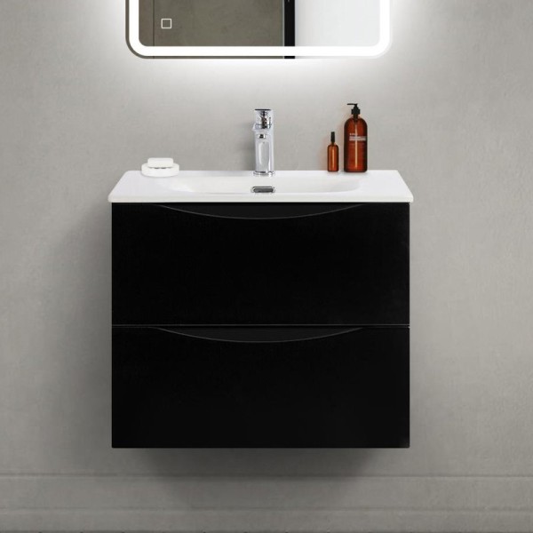 Тумба с раковиной BelBagno Marino-cer-mini 60 подвесная, nero lucido