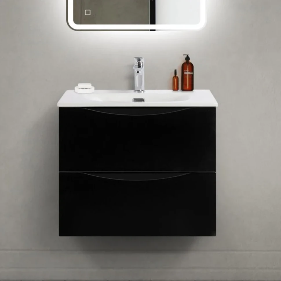 Тумба с раковиной BelBagno Marino-cer-mini 60 подвесная, nero lucido
