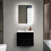Тумба с раковиной BelBagno Marino-cer-mini 60 подвесная, nero lucido
