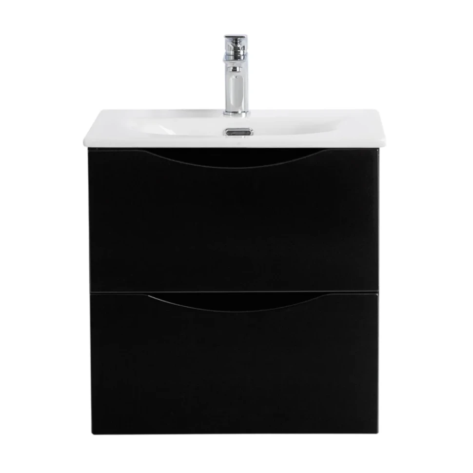 Тумба с раковиной BelBagno Marino-cer-mini 60 подвесная, nero lucido