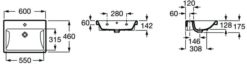 Тумба с раковиной Roca Domi 60 белый глянец