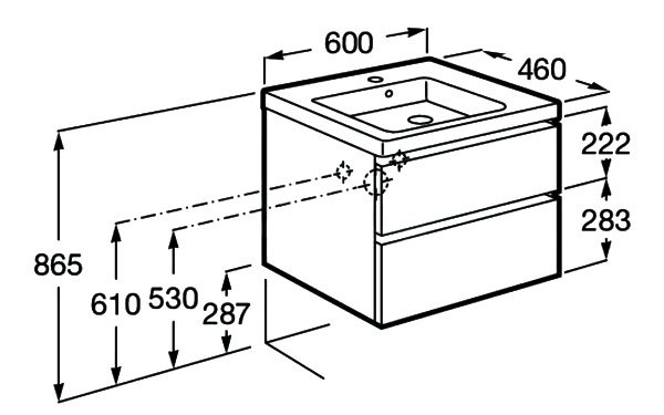 Тумба с раковиной Roca Domi 60 белый глянец
