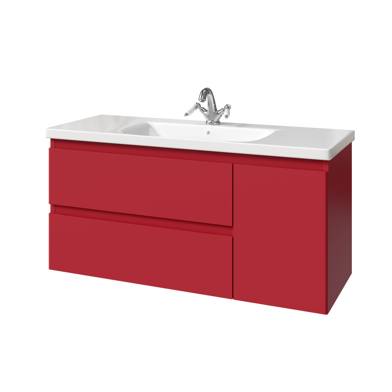 Тумба под раковину без столешницы Caprigo Forte 120 R подвесная, красная