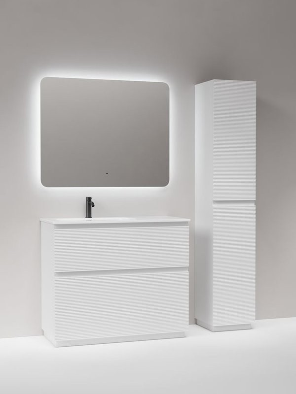 Мебель для ванной комнаты Sancos Folk Floor 100 левая напольная, bianco, раковина CN7014