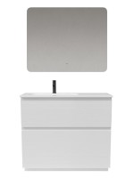 Мебель для ванной комнаты Sancos Folk Floor 100 левая напольная, bianco, раковина CN7014