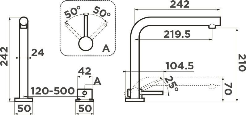 Смеситель для кухни Omoikiri Nara GB 4994370 графит