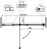 Душевая дверь в нишу Cezares Variante B 1 80/90 C Cr